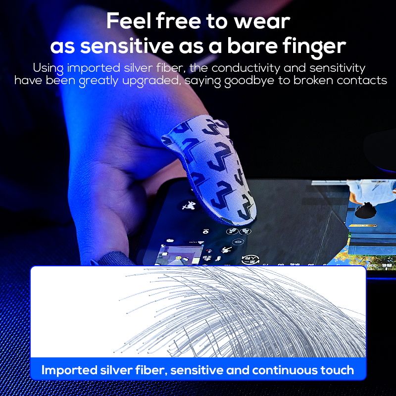 MEMO Gaming Finger Sleeve Silver Fiber for Gaming
